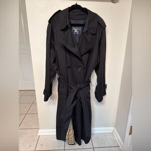 Burberry London Trench Coat Men’s 46L Double Breasted Overcoat With Belt & Liner